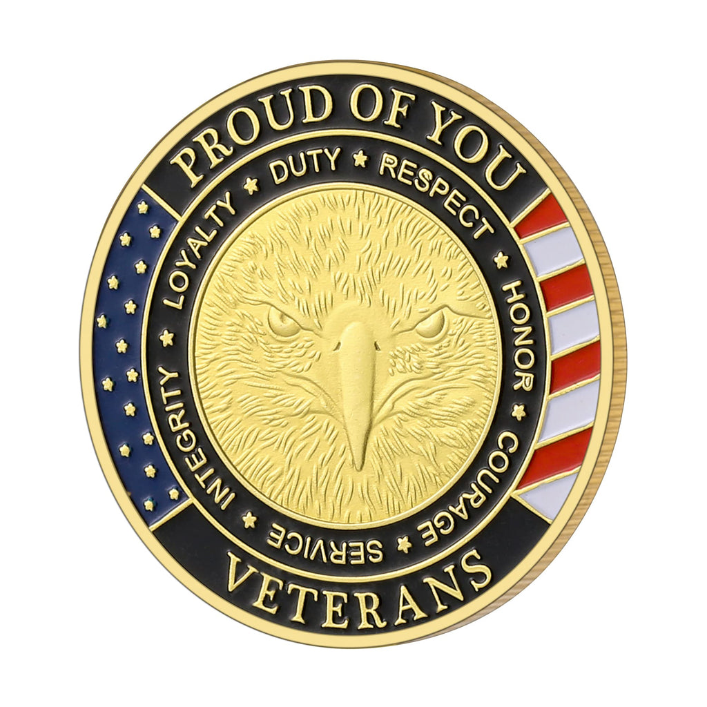 LuluCircle Challenge Coin – Thank You for Your Service – Veteran Commemorative with Display Box