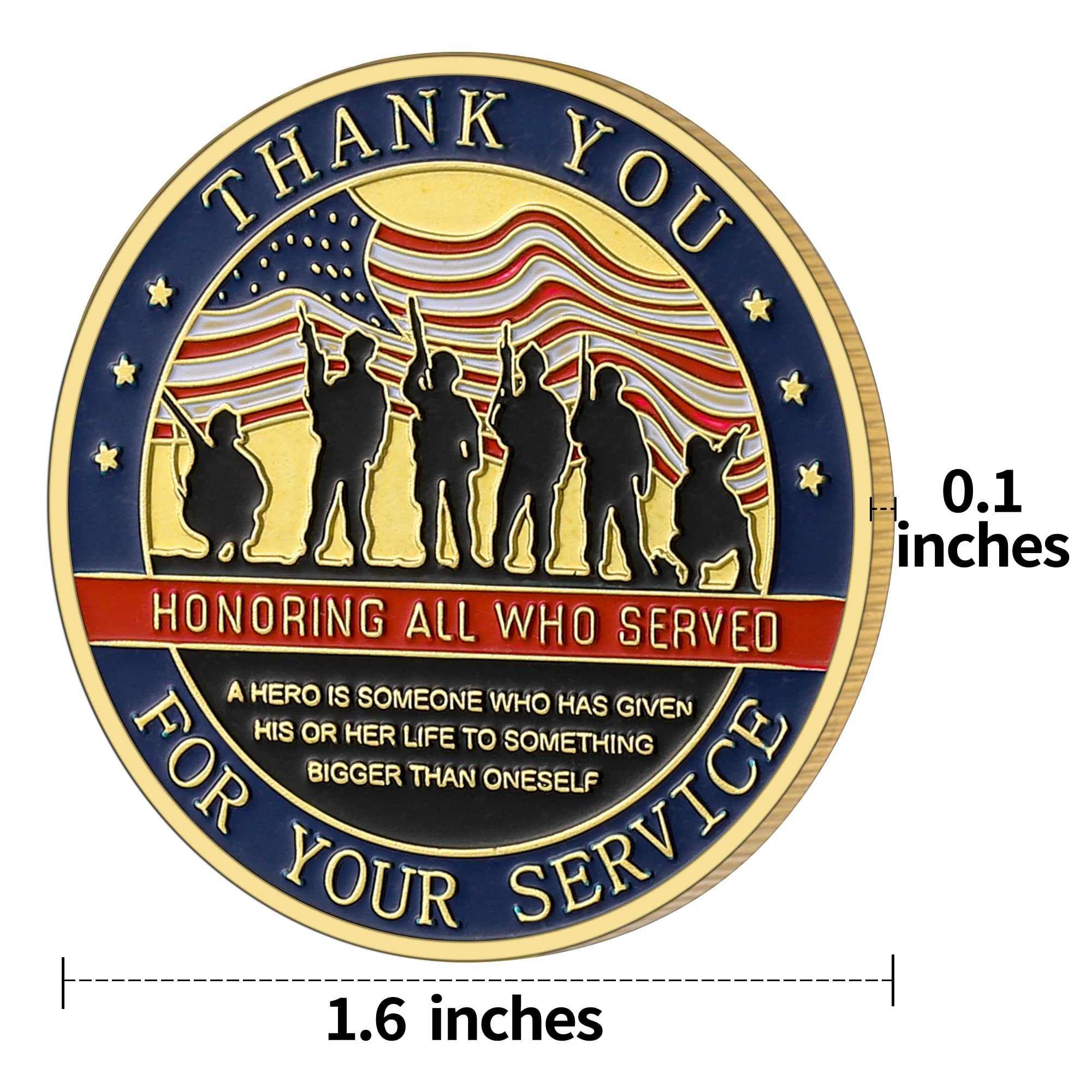 LuluCircle Challenge Coin – Thank You for Your Service – Veteran Commemorative with Display Box