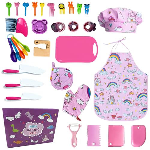Lumiparty Kids Chef Set – Apron, Hat & Baking Tools for Pretend Play (Ages 3-12)