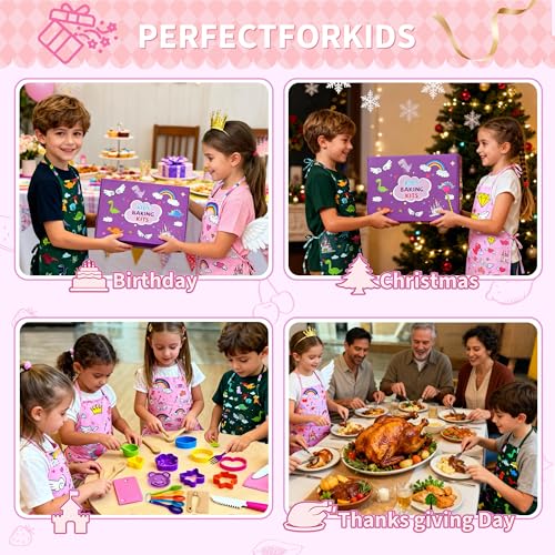 Lumiparty Kids Chef Set – Apron, Hat & Baking Tools for Pretend Play (Ages 3-12)