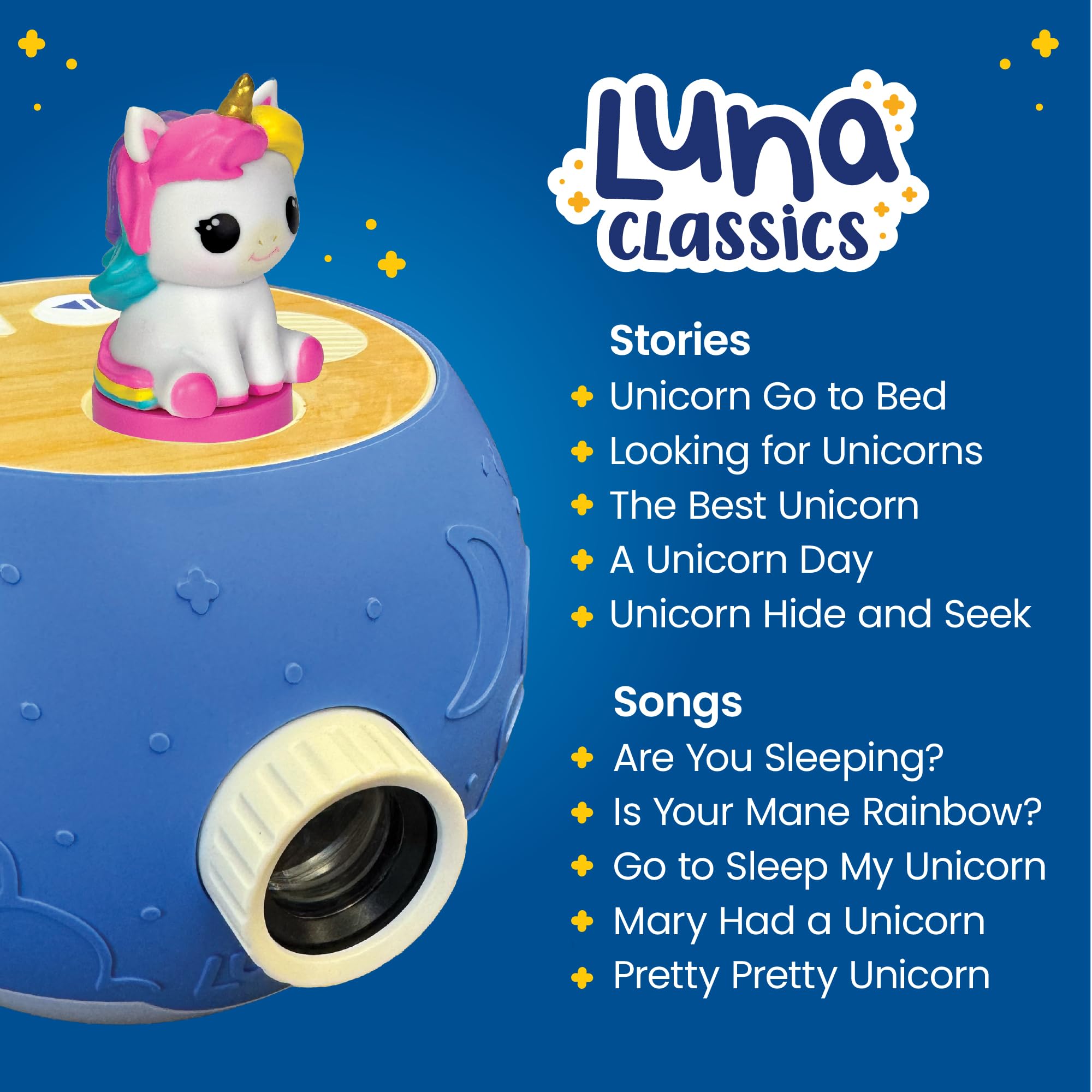 Luna Storytime Unicorn Figurine Cartridge – 5 Stories & 5 Songs, Over 30 Minutes of Audio, Screen-Free Bedtime Fun for Ages 3+