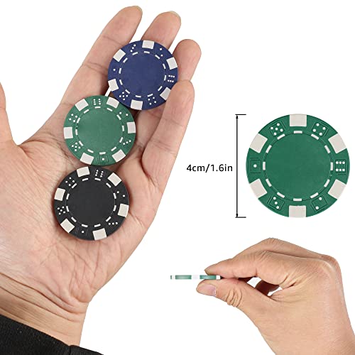 LUOBAO 11.5g Casino Poker Chips Set - 100pc for Texas Hold'em, Blackjack, Gambling