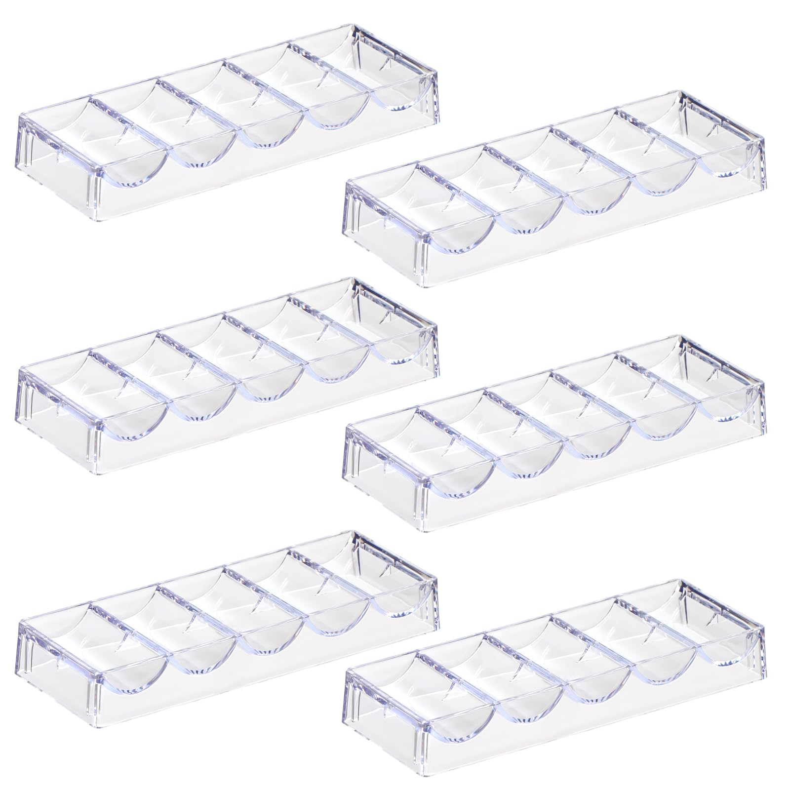LUOBAO Acrylic Poker Chip Tray – Clear Organizer for 100 Standard Casino Chips, Ideal for Texas Hold'em, Blackjack, and Poker Nights