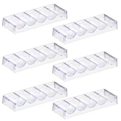 LUOBAO Acrylic Poker Chip Tray – Clear Organizer for 100 Standard Casino Chips, Ideal for Texas Hold'em, Blackjack, and Poker Nights