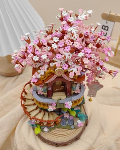 LUOGFYNI Mini Bricks Cherry Blossom Tree House Building Set – 1149 Pieces, Sakura Fairy House for Adults & Kids Age 12+