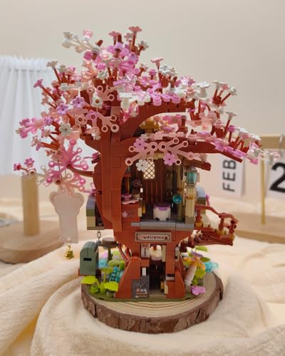 LUOGFYNI Mini Bricks Cherry Blossom Tree House Building Set – 1149 Pieces, Sakura Fairy House for Adults & Kids Age 12+