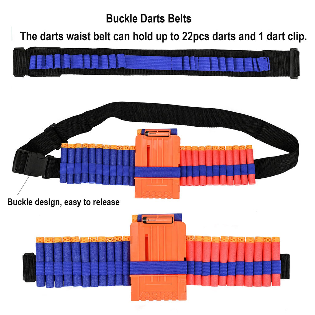LUUFAN Kids Tactical Vest Kit for Nerf Guns – 40 Darts, Clips, Mask & Glasses