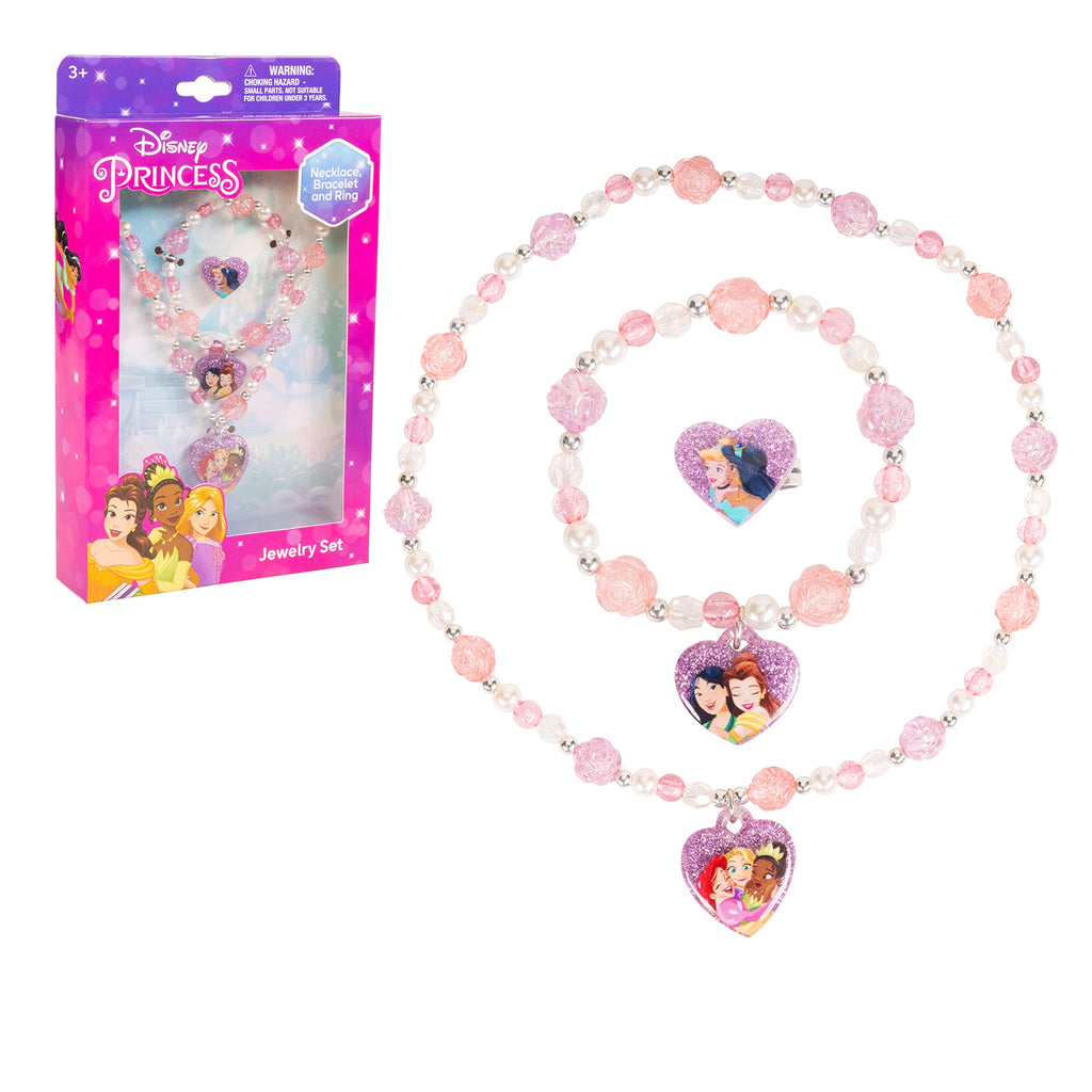 LUV HER 3-Piece Girls Jewelry Set – Beaded Necklace, Bracelet & Ring – Princess Dress-Up Toy for Toddlers Age 3+
