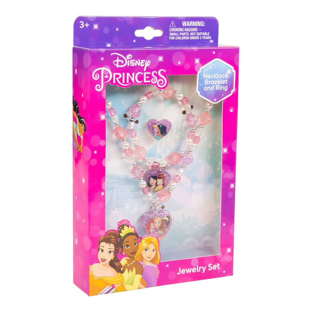 LUV HER 3-Piece Girls Jewelry Set – Beaded Necklace, Bracelet & Ring – Princess Dress-Up Toy for Toddlers Age 3+
