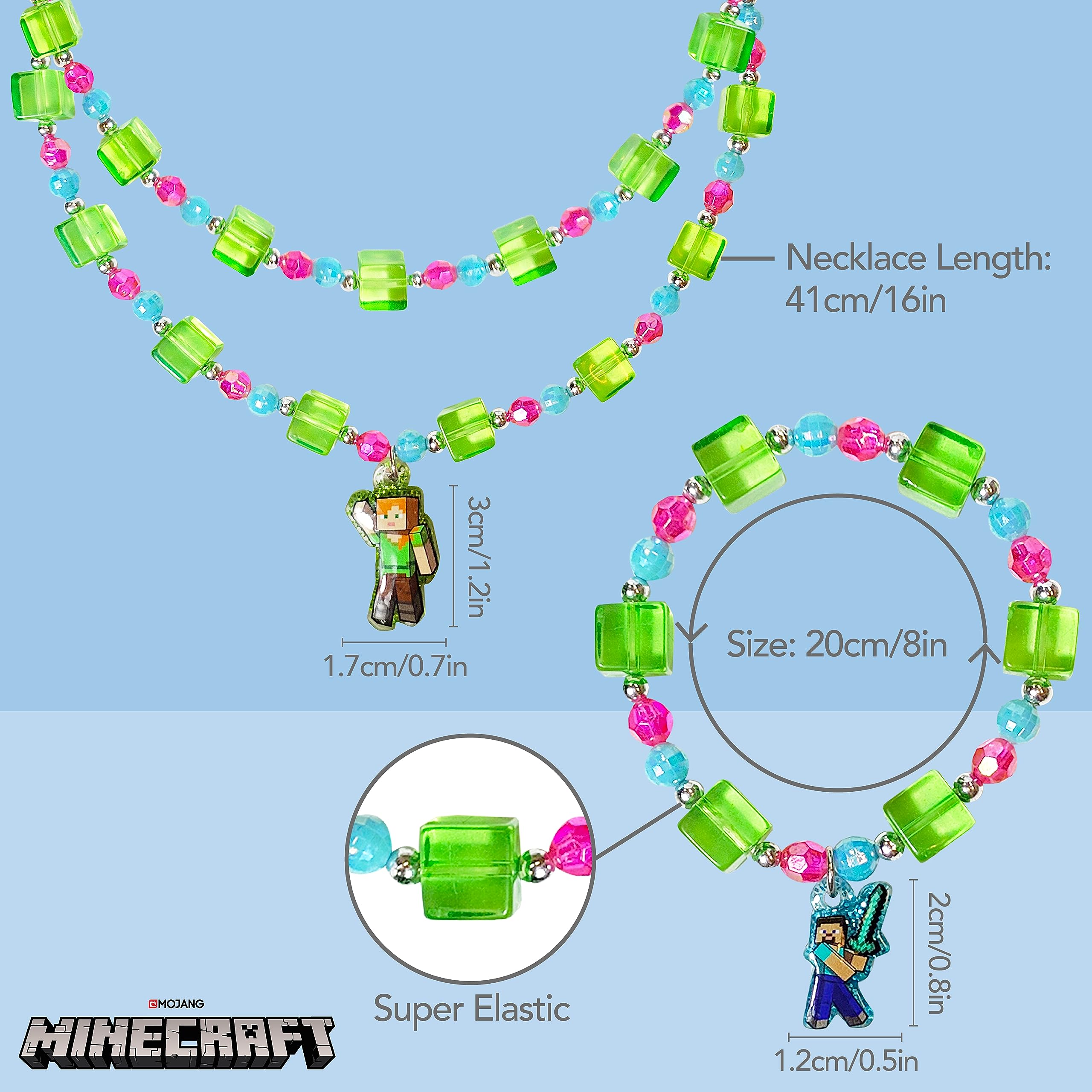 LUV HER 3-Piece Princess Jewelry Set for Girls | Beaded Necklace, Bracelets & Ring | Dress-Up Toys Ages 3+
