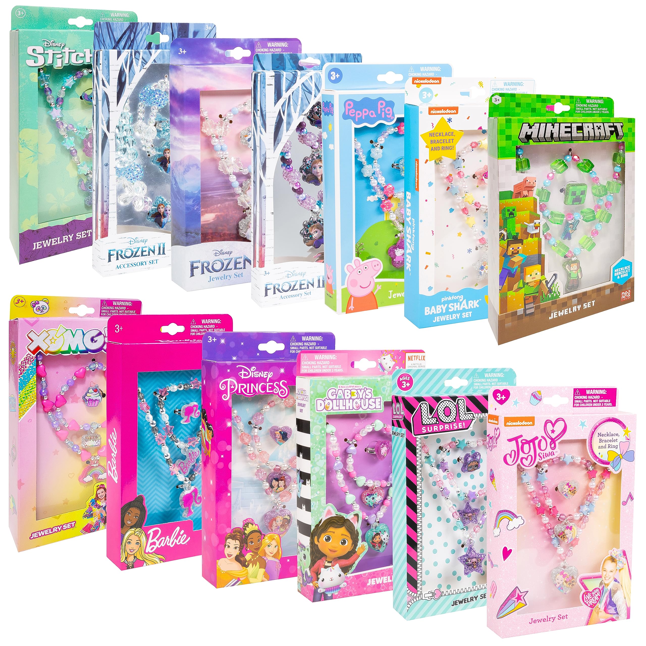 LUV HER 3-Piece Princess Jewelry Set for Girls | Beaded Necklace, Bracelets & Ring | Dress-Up Toys Ages 3+