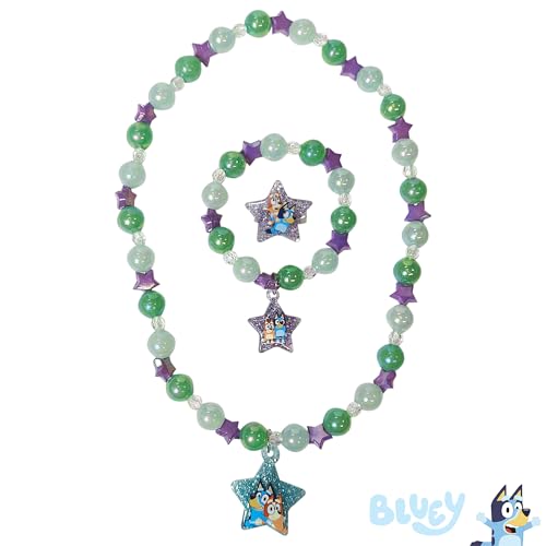LUV HER Bluey Girl's Jewelry Set – Dress-Up Toy with Necklace, Bracelet & Ring (Ages 3+)