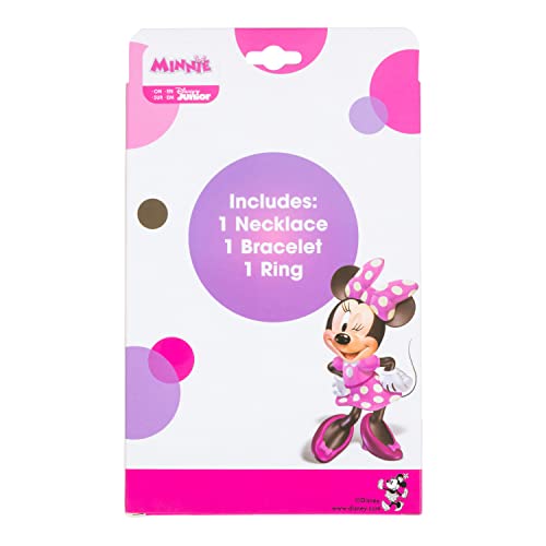 LUV HER Disney Minnie Girls Jewelry Set – Dress-Up Toy with Bead Necklace, Bracelet, and Ring