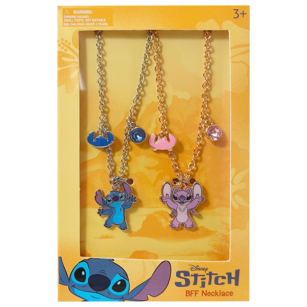 LUV HER Disney Stitch BFF Necklace Set – Adjustable Angel & Stitch Charms for Best Friends