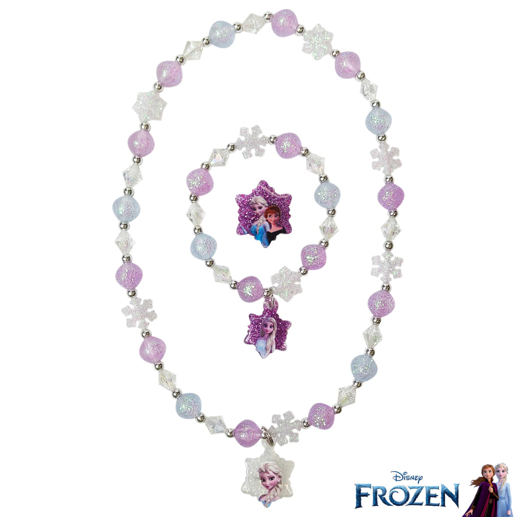 LUV HER Frozen Girls Jewelry Set – Bead Necklaces, Bracelets & Rings Dress-Up Toy (Ages 3+)