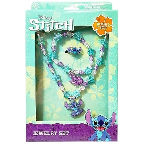 LUV HER Girls Jewelry Set – 3 Piece Princess Necklace, Bracelets & Ring for Toddlers Ages 3+