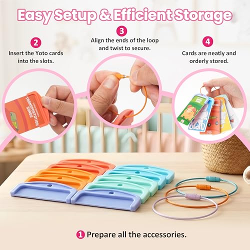 LUVCOSY 10-Pack Yoto Card Holders with 3 Rings – Reusable Storage for Kids' Cards