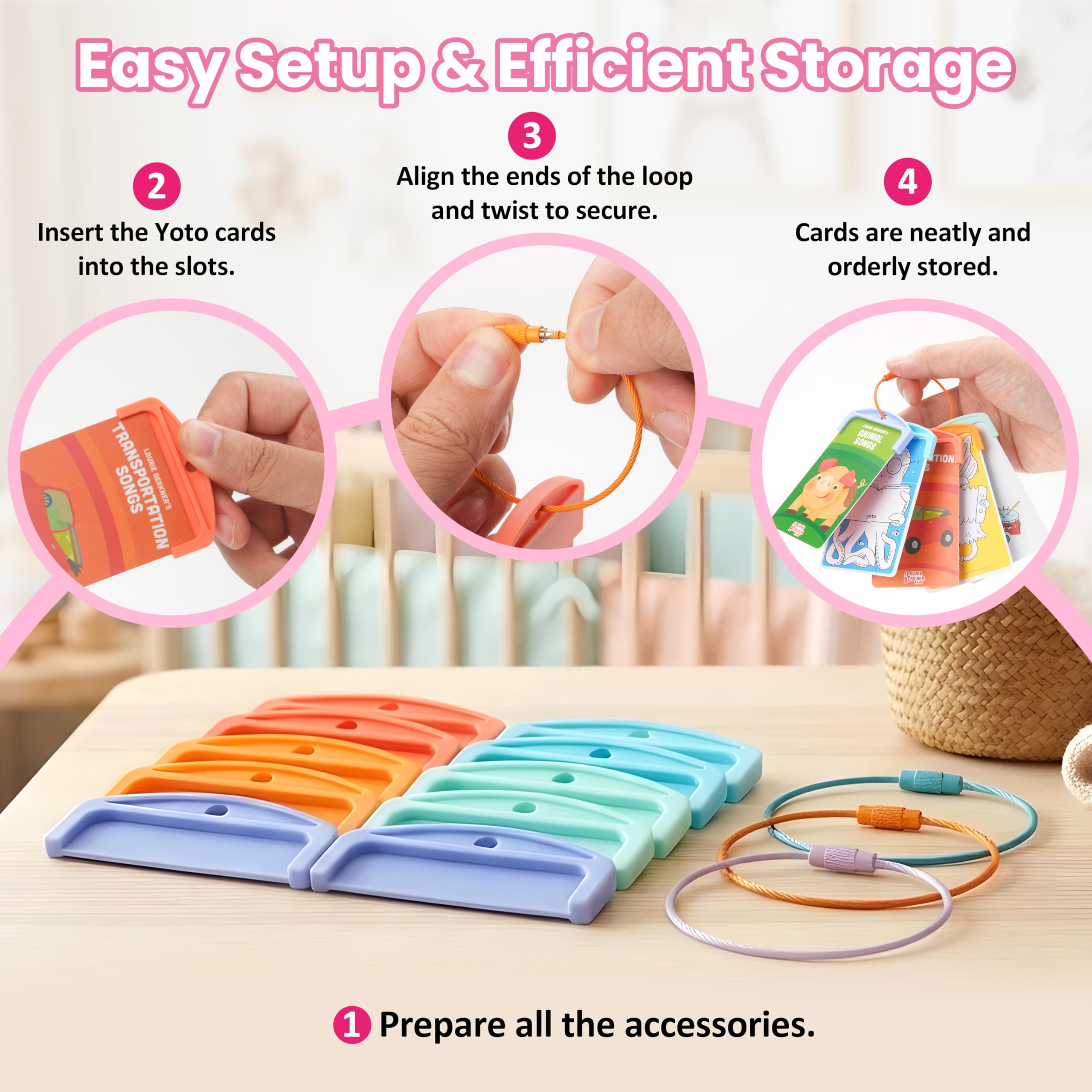 LUVCOSY 10-Pack Yoto Card Holders with 3 Rings – Reusable Storage for Kids' Cards