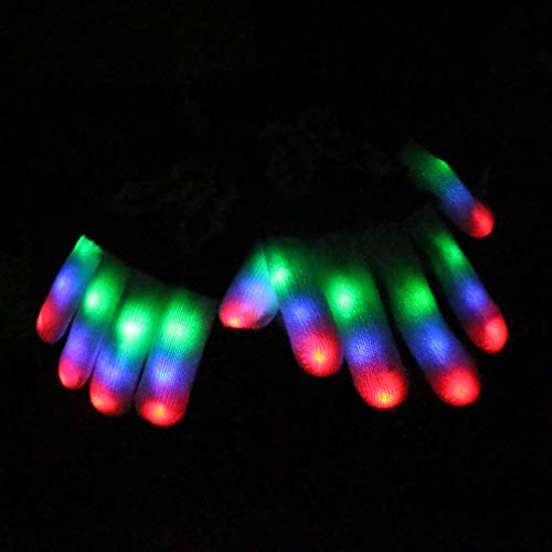 Luwint LED Light Up Gloves – Flashing Sensory Toys with 6 Modes, 3 Colors, for Kids, Teens & Adults