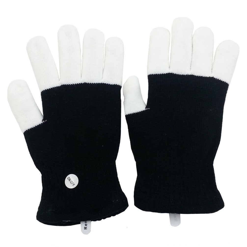 Luwint LED Light Up Gloves for Kids - Glow Finger Lights with 6 Modes, Soft Knit, Batteries Included