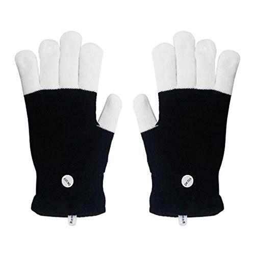 Luwint LED Light Up Gloves for Kids - Glow in the Dark Finger Lights with 6 Modes, 3 Sizes