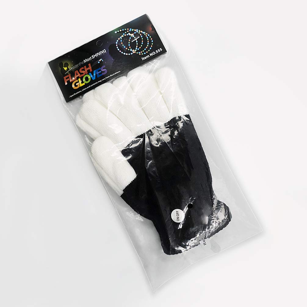 Luwint LED Light Up Gloves for Kids - Glow in the Dark Finger Lights with 6 Modes, 3 Sizes