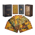 Luxury Gold Foil Tarot Deck – Rimless Borderless Design, Waterproof PVC, 78 Cards with Guidebook for Beginners