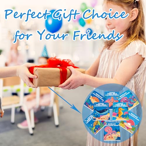 Lyosehy 24 Under the Sea Mini Coloring Books for Kids - Bulk Party Favors with Ocean Creatures and Maze Games