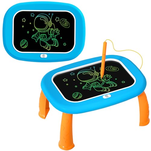 LZZAPJ LCD Writing Tablet for Kids - Blue Doodle Board with Detachable Stand, One-Click Erase, Eye-Safe Screen, Educational Gift for Toddlers 1-5 Years