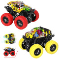 M SANMERSEN 2-Pack Monster Truck Toys – 360° Rotating Stunt Cars, Friction Powered, No Batteries Needed for Kids Ages 3-6