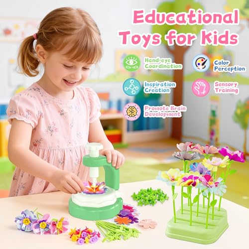 M SANMERSEN DIY Flower Bouquet Craft Kit for Kids Ages 4-12 – Creative Arts & Crafts Set