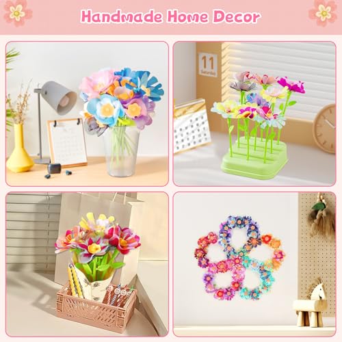 M SANMERSEN DIY Flower Bouquet Craft Kit for Kids Ages 4-12 – Creative Arts & Crafts Set