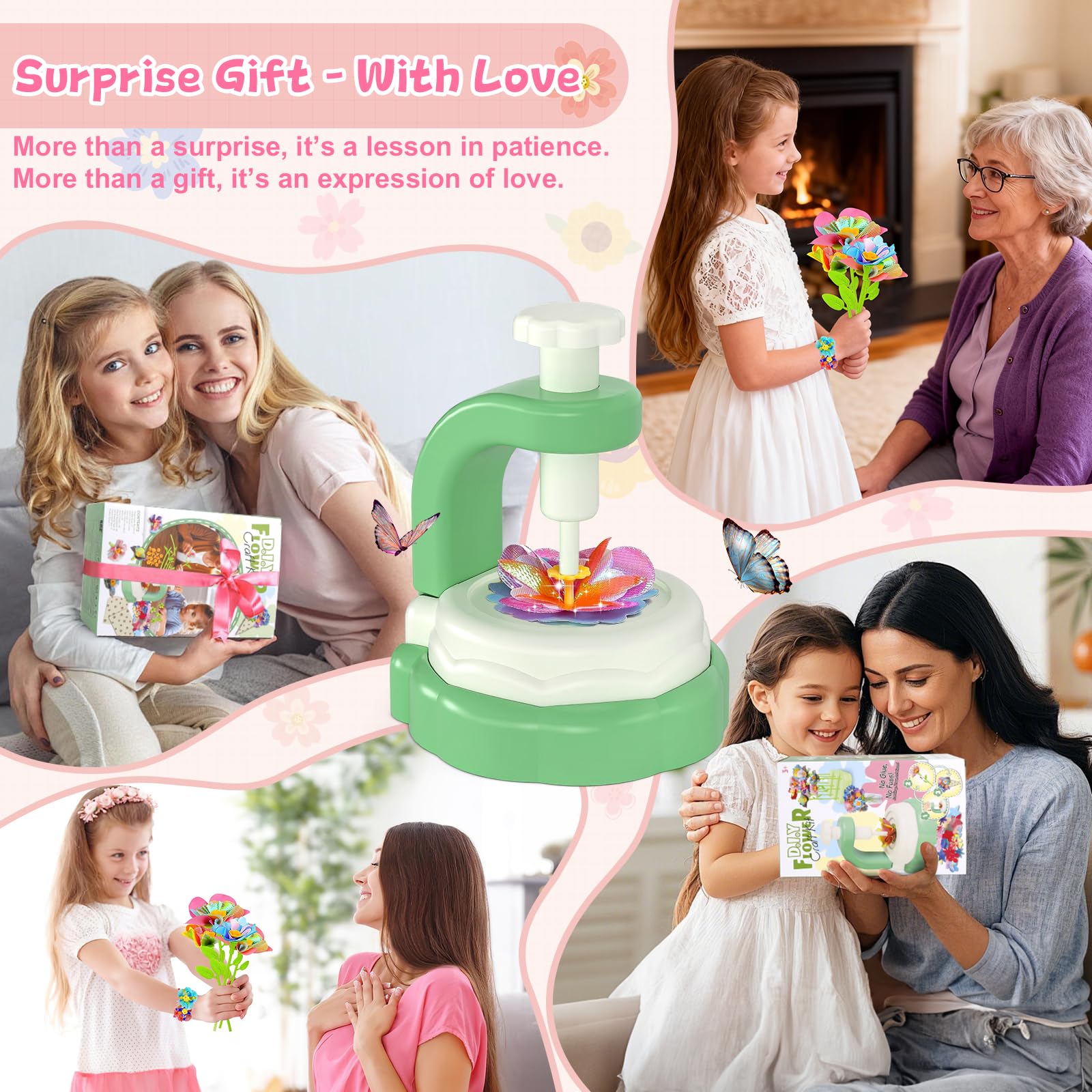 M SANMERSEN DIY Flower Bouquet Craft Kit for Kids Ages 4-12 – Creative Arts & Crafts Set