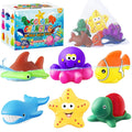 MACALOCA Color Changing No Hole Bath Toys - 6 Sea Animals with Drying Bag