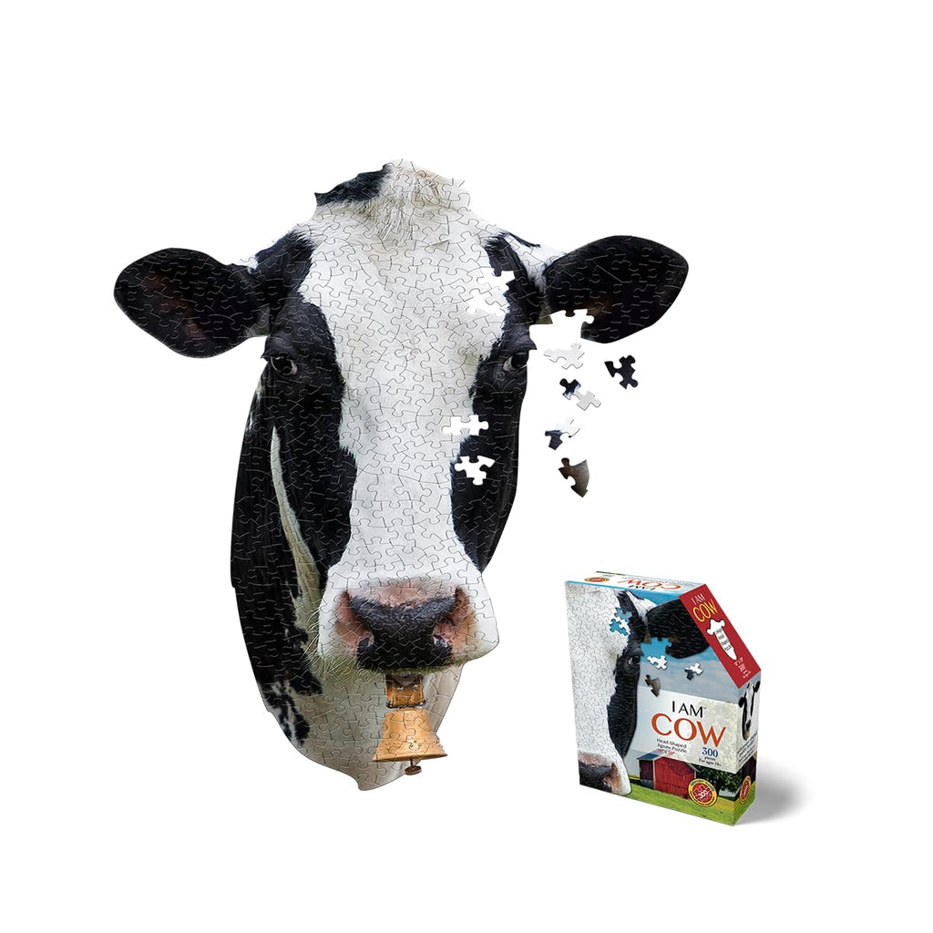 Madd Capp I AM Cow 300-Piece Animal Shaped Jigsaw Puzzle – 18x20 Inches