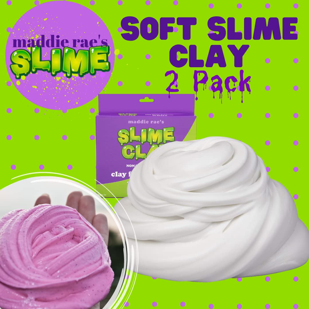 Maddie Rae Slime Clay 2-Pack: Non-Toxic Soft Clay for Creamy Butter Slime & Crafts