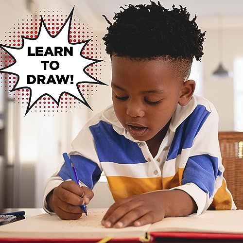 Made By Me Anime Artist Pad – 28-Page Manga Coloring Book with Colored Pencils, Stickers & Stencils