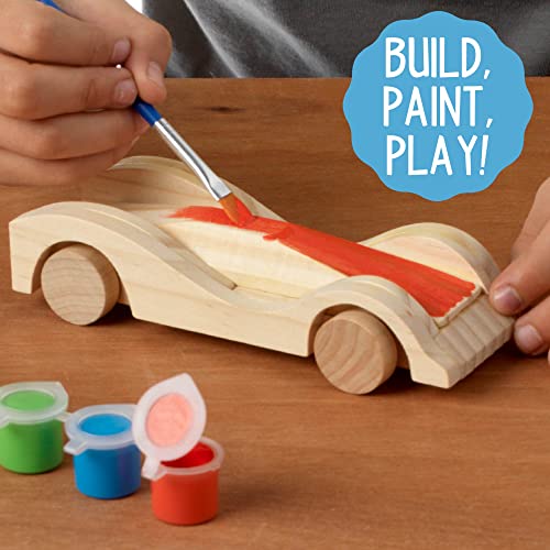 Made By Me Build & Paint Your Own Wooden Toy Cars – DIY Craft Kit for Kids Ages 7+