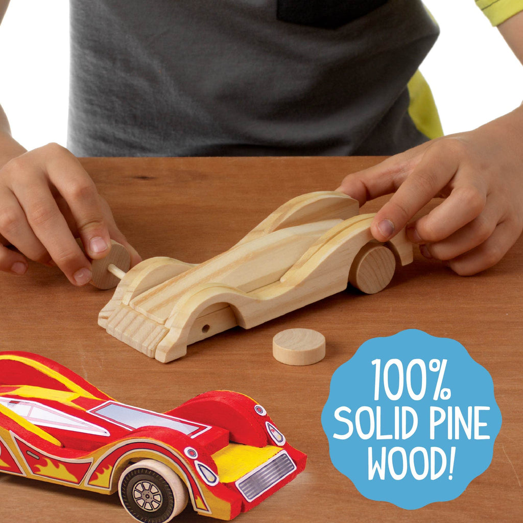 Made By Me Build & Paint Your Own Wooden Toy Cars – DIY Craft Kit for Kids Ages 7+