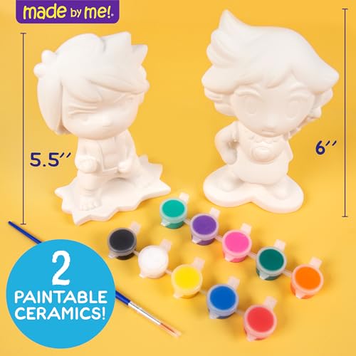 Made By Me Paint Your Own Anime Figurines Kit – 2 Ceramic Characters & 10 Acrylic Paints