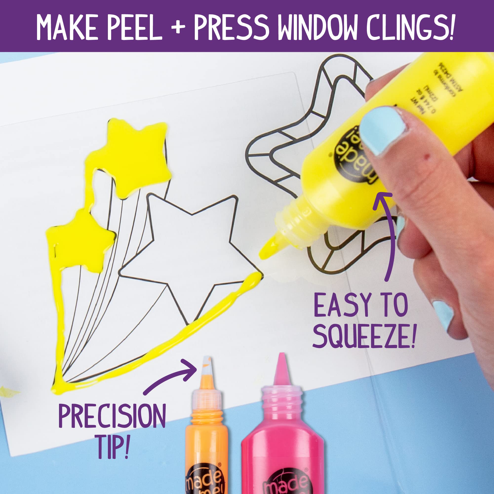 Made By Me Window Art Kit – Paint 12 Suncatchers & Make Custom Clings