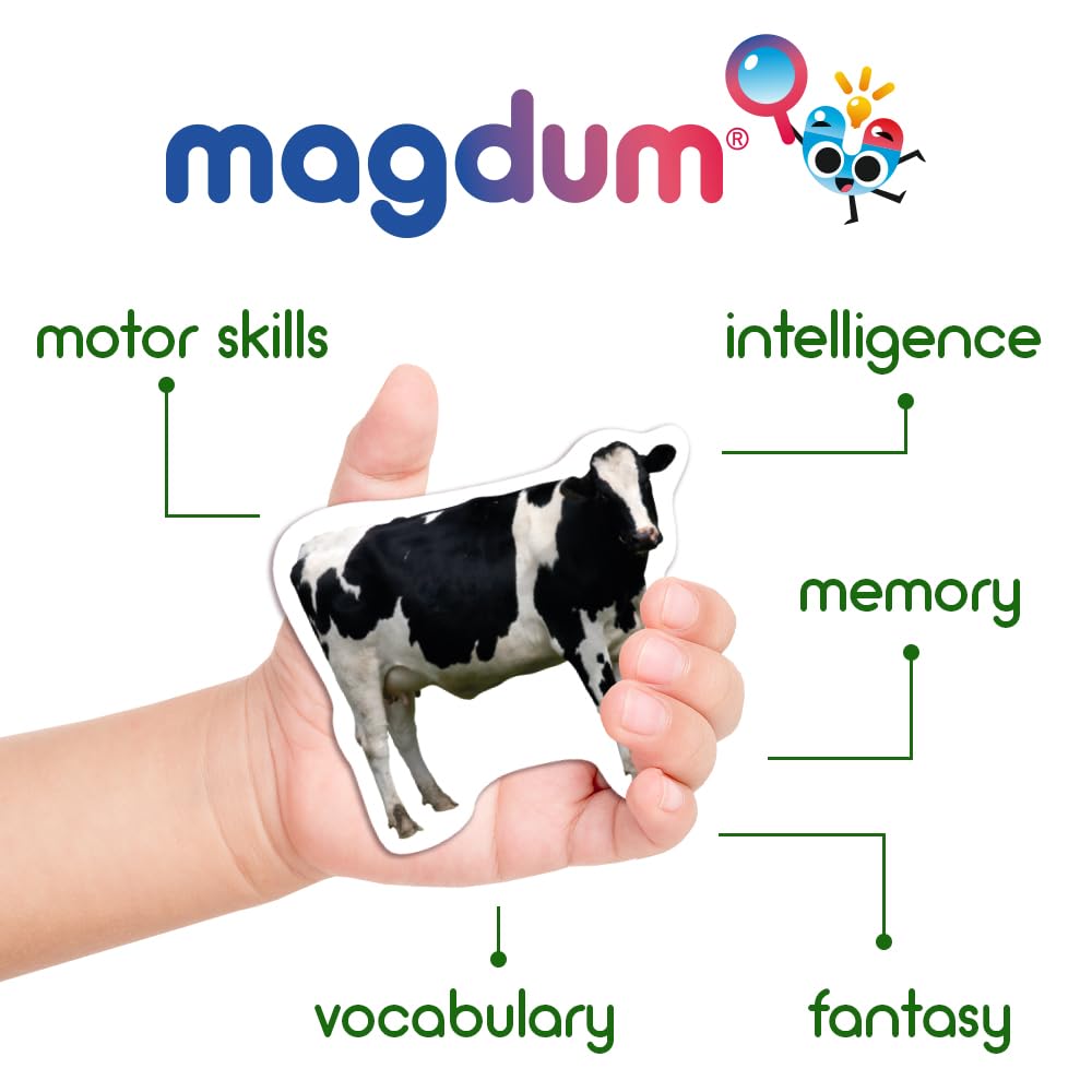 magdum Magnetic Farm Puzzle for Toddlers – 6 Large Animal Puzzles (18 Pieces) for Fridge or Travel