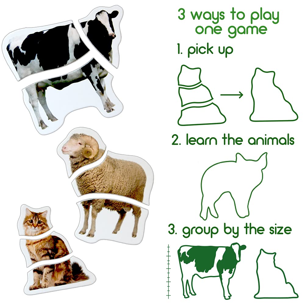 magdum Magnetic Farm Puzzle for Toddlers – 6 Large Animal Puzzles (18 Pieces) for Fridge or Travel