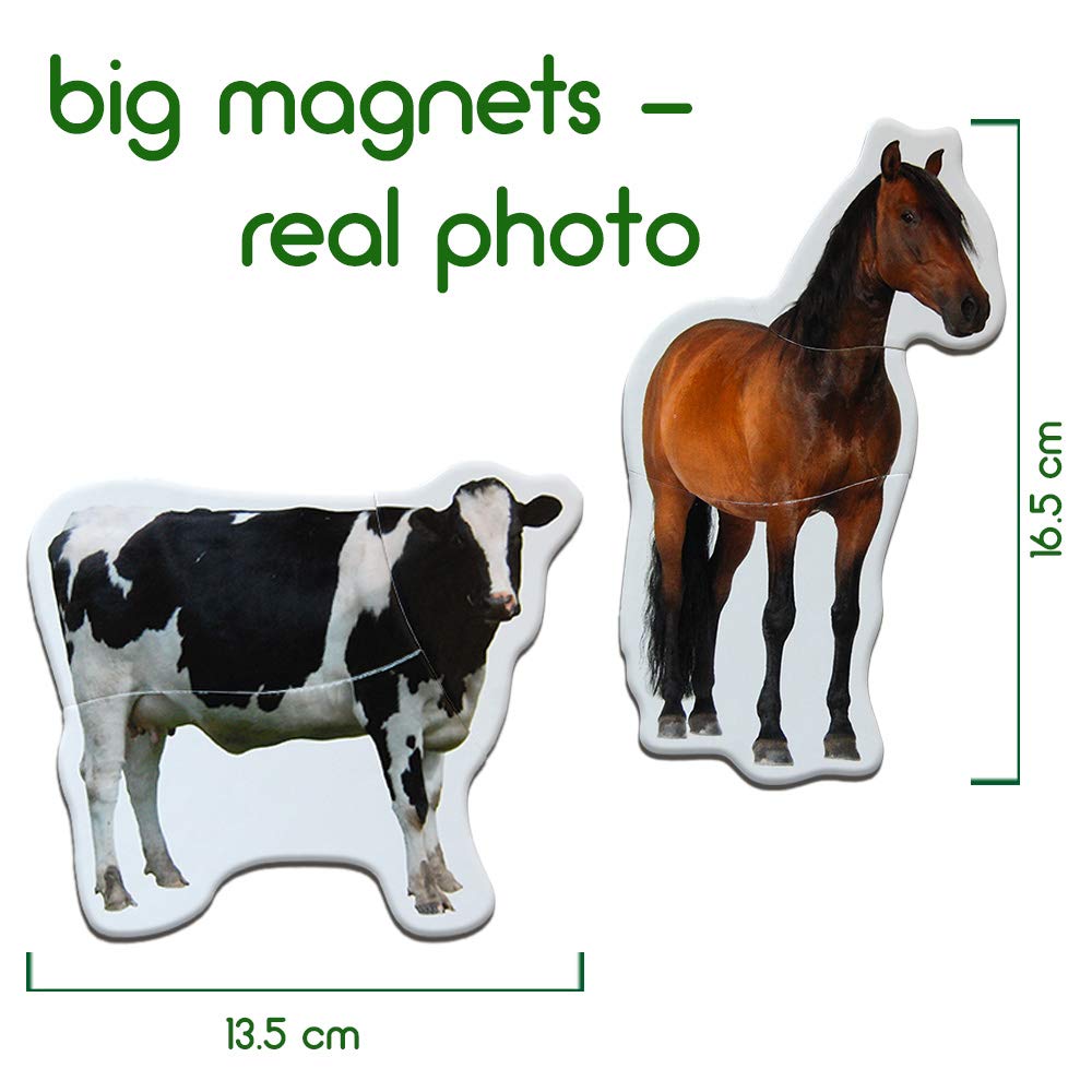 magdum Magnetic Farm Puzzle for Toddlers – 6 Large Animal Puzzles (18 Pieces) for Fridge or Travel
