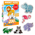 Magdum Magnetic Puzzles for Toddlers – 18 Large Fridge Magnet Pieces in 6 Animal Designs, Travel-Friendly Educational Toy for Kids Ages 3+