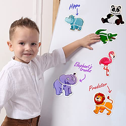 Magdum Magnetic Puzzles for Toddlers – 18 Large Fridge Magnet Pieces in 6 Animal Designs, Travel-Friendly Educational Toy for Kids Ages 3+