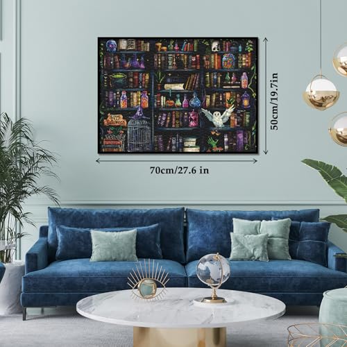 Magic Book Library 1000-Piece Halloween Puzzle – Spooky Bookshelf Jigsaw for Adults
