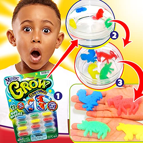 Magic Grow Capsules (72 Count) – Water Expanding Sea Creatures, Dinosaurs, Farm Animals by JA-RU
