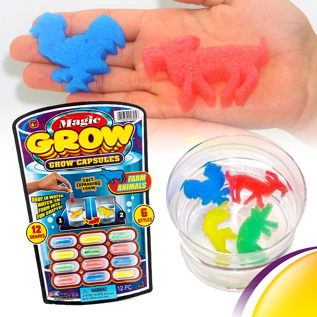 Magic Grow Capsules (72 Count) – Water Expanding Sea Creatures, Dinosaurs, Farm Animals by JA-RU