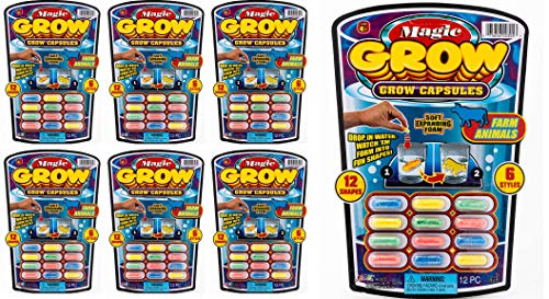 Magic Grow Capsules (72 Count) – Water Expanding Sea Creatures, Dinosaurs, Farm Animals by JA-RU